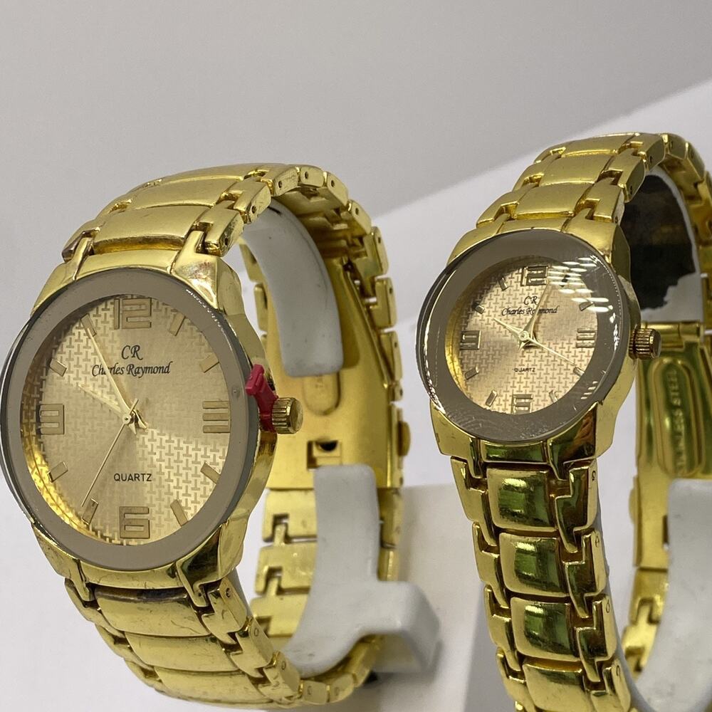 Charles Raymond His & Hers Set Of Watches Work New Batteries